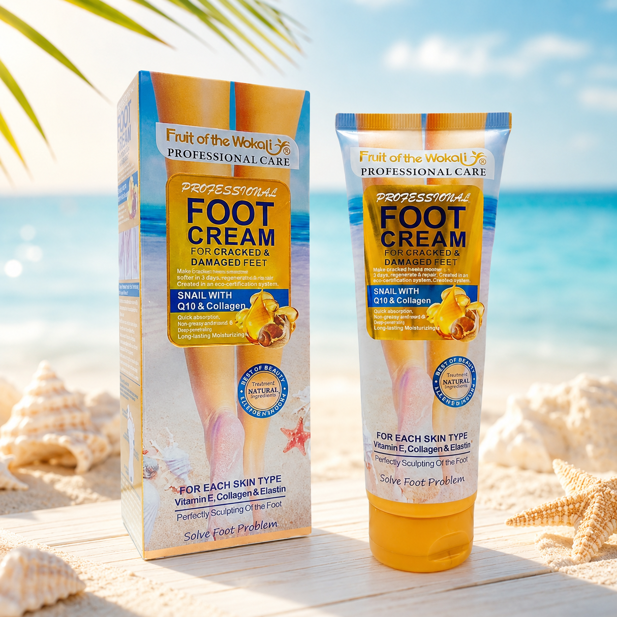 Crema per piedi screpolati e danneggiati - con Collagene, Elastina e vitamina E - 230ml