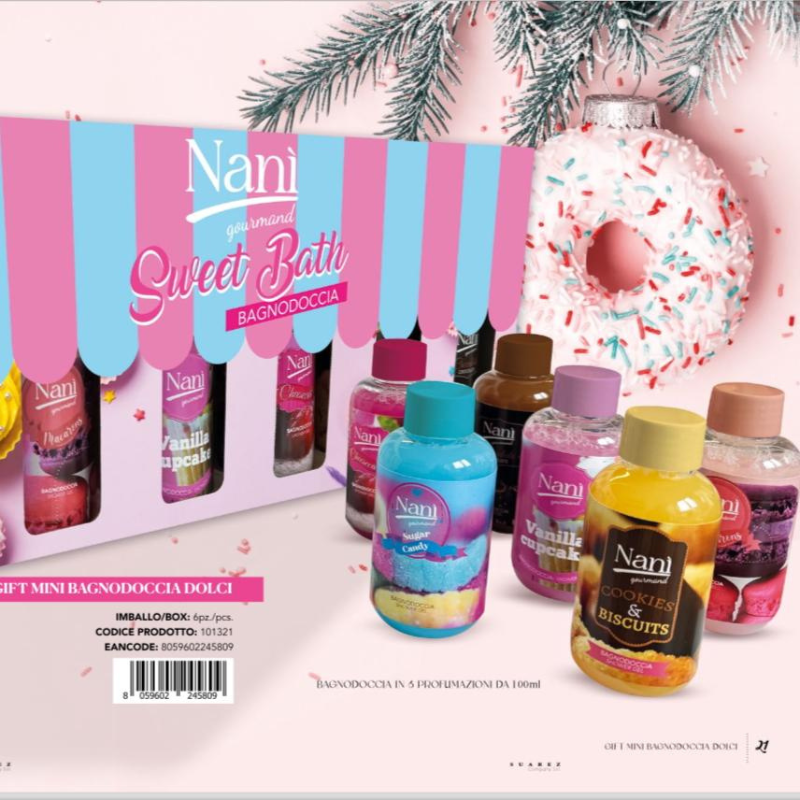 KIT NANI' - 6 BAGNODOCCIA DA 100ML - SWEET BATH -PROFUMAZIONI DOLCI