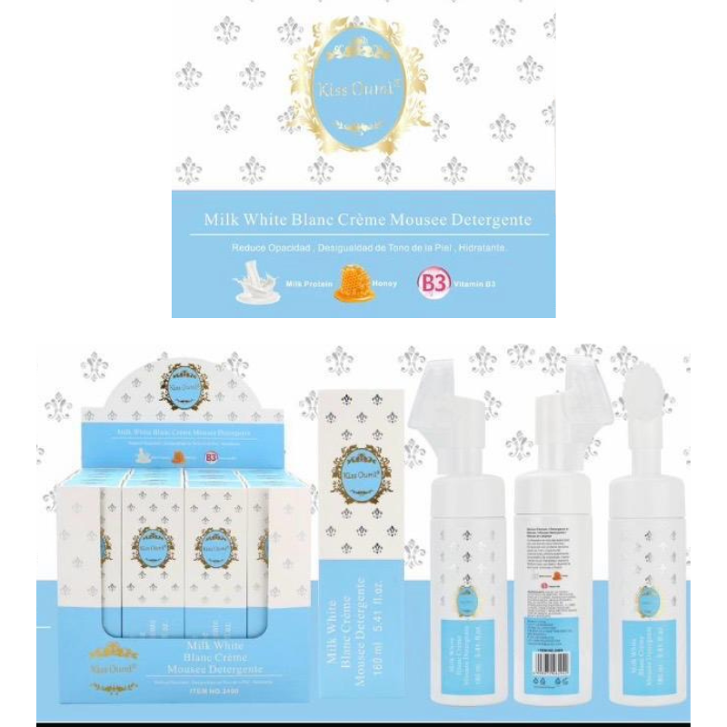 Mousse Detergente per il viso profumazione Bianco Latte con applicatore in silicone -160ml