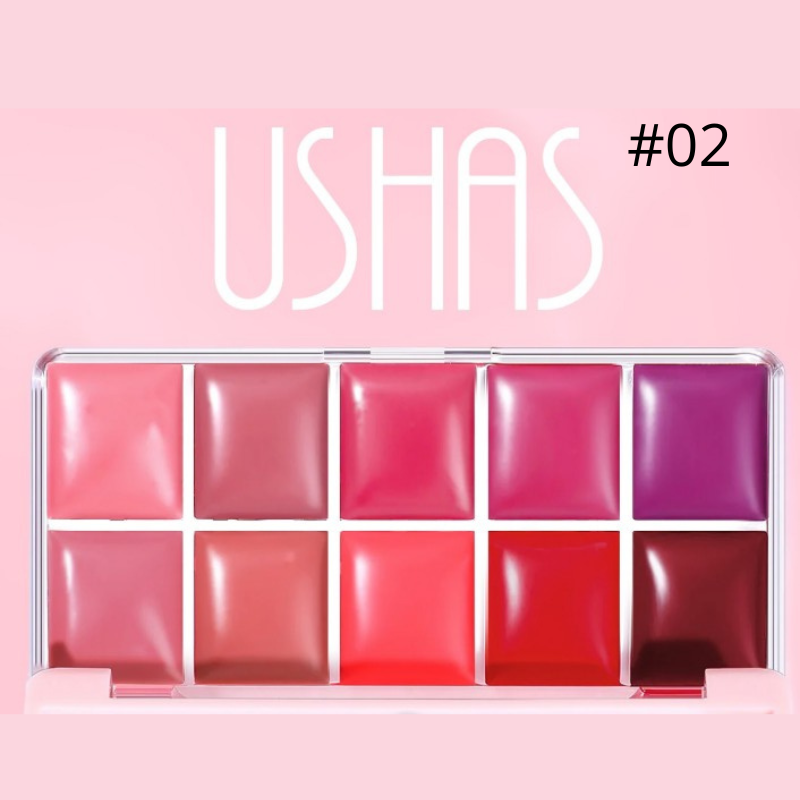 Palette di rossetti in crema -Ushas -10 colori