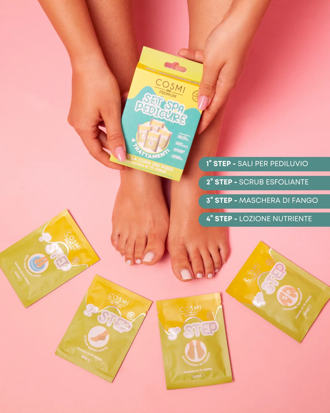SET SPA PEDICURE  AL TE' VERDE 4 TRATTAMENTI - Cosmi