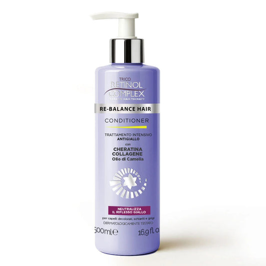 RETINOL COMPLEX - BALSAMO CONDITIONER ANTIGIALLO CON CHERATINA, COLLAGENE E OLIO DI CAMELIA - 500ml