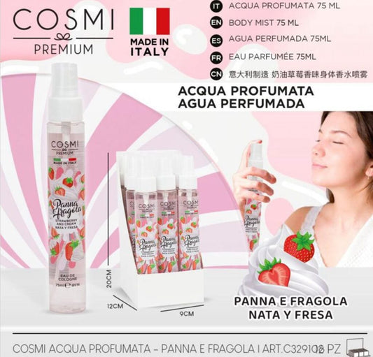Acqua profumata corpo Cosmi - panna e fragola - 75ml