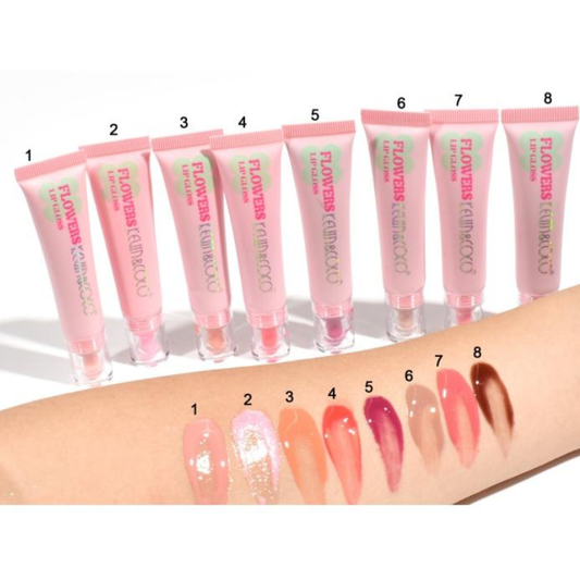 Kit Flowers - composto da 4 Lip gloss e comodo astuccio in plastica - Kevin&Coco