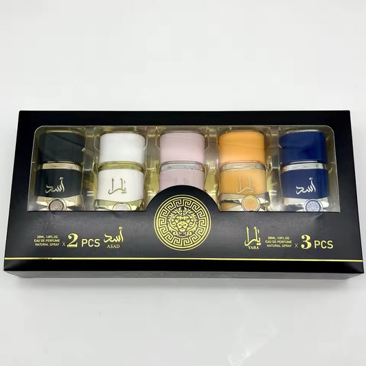 Set 5 pezzi Profumi edp - Asad + Yara -30 ml - Profumo arabo