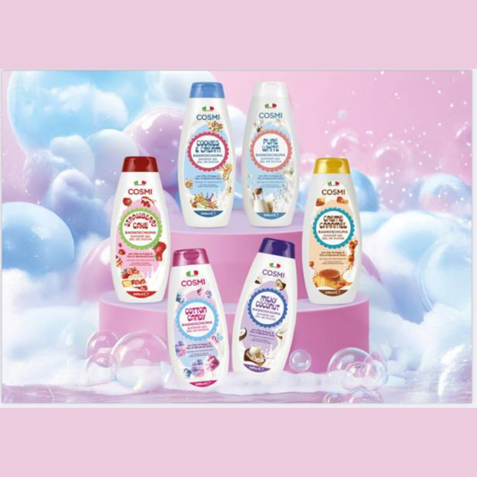Bagnoschiuma in 6 deliziose profumazioni con olio di Argan e olio di Mandorle dolci - 500ml - Cosmi