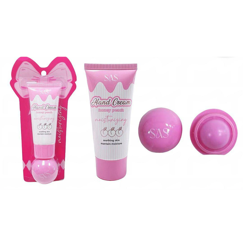 Kit crema mani + Lip Balm - Profumazione Fragola o Pesca - Sas by Ushas