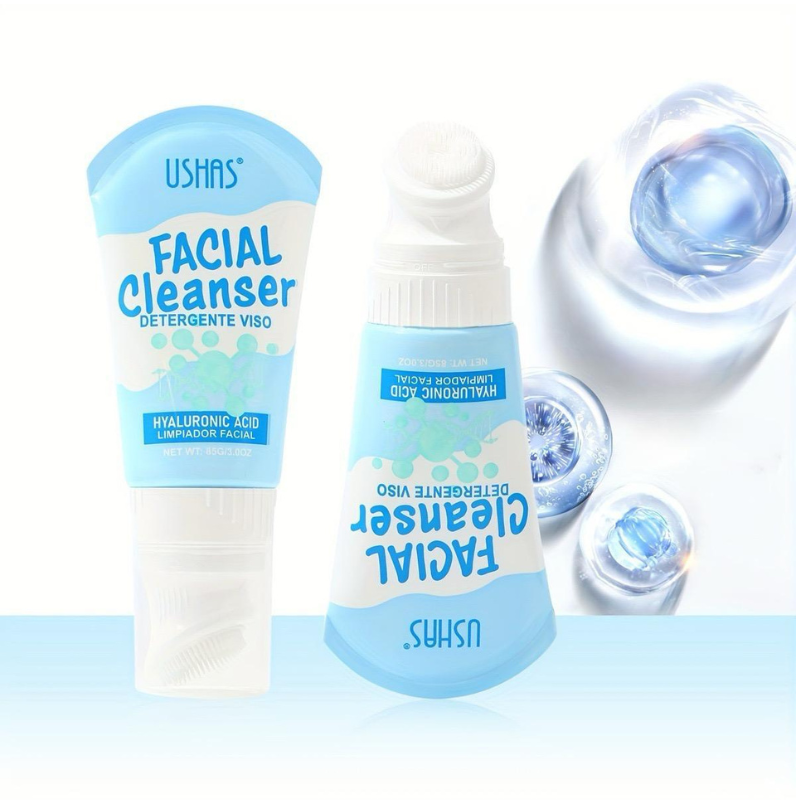 Detergente viso all'acido ialuronico con applicatore in silicone