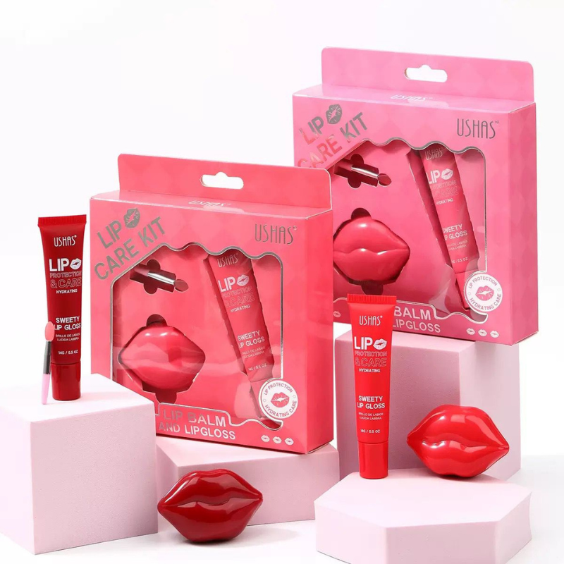 Lip Care Kit idratante - Lip Balm + Lip Gloss - Protezione labbra - Ushas