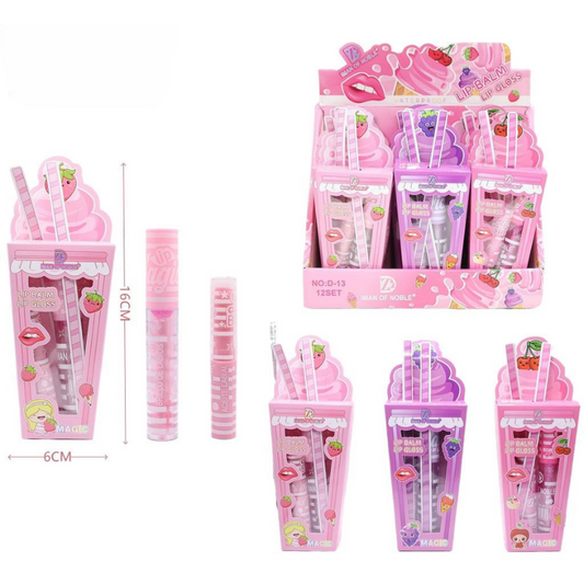 Lip Balm + Lip Gloss - confezione milk shake