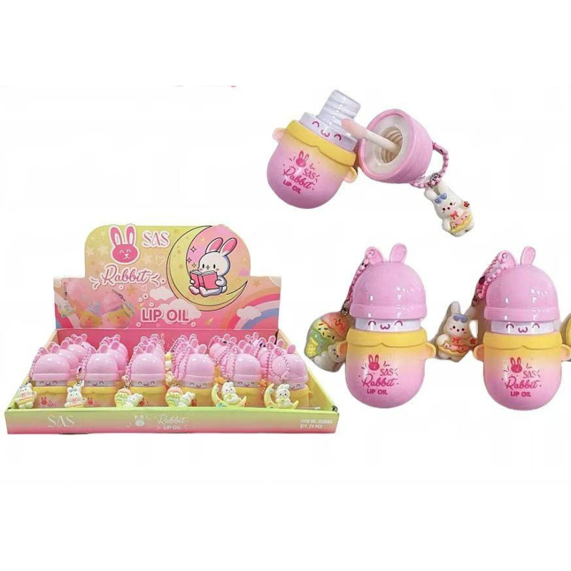 Lip Oil Rabbit con ciondolo, a forma di coniglietto - Ushas