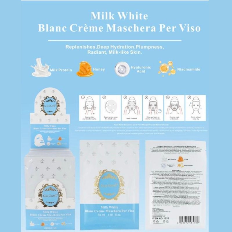 Maschera viso in tessuto profumazione Bianco Latte