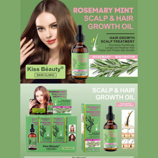 Olio rinforzante per cuoio capelluto e capelli alla Menta, Rosmarino e Biotina - 50 ml