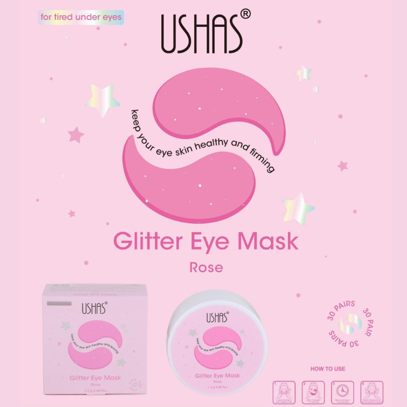 Patch per occhi glitter - alle rose - confezione da 30 pezzi -per occhi stanchi -Ushas