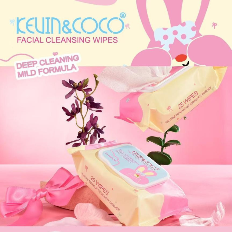 Salviette struccanti viso e occhi - formula delicate e pulizia profonda - 25 pezzi - Kevin&Coco