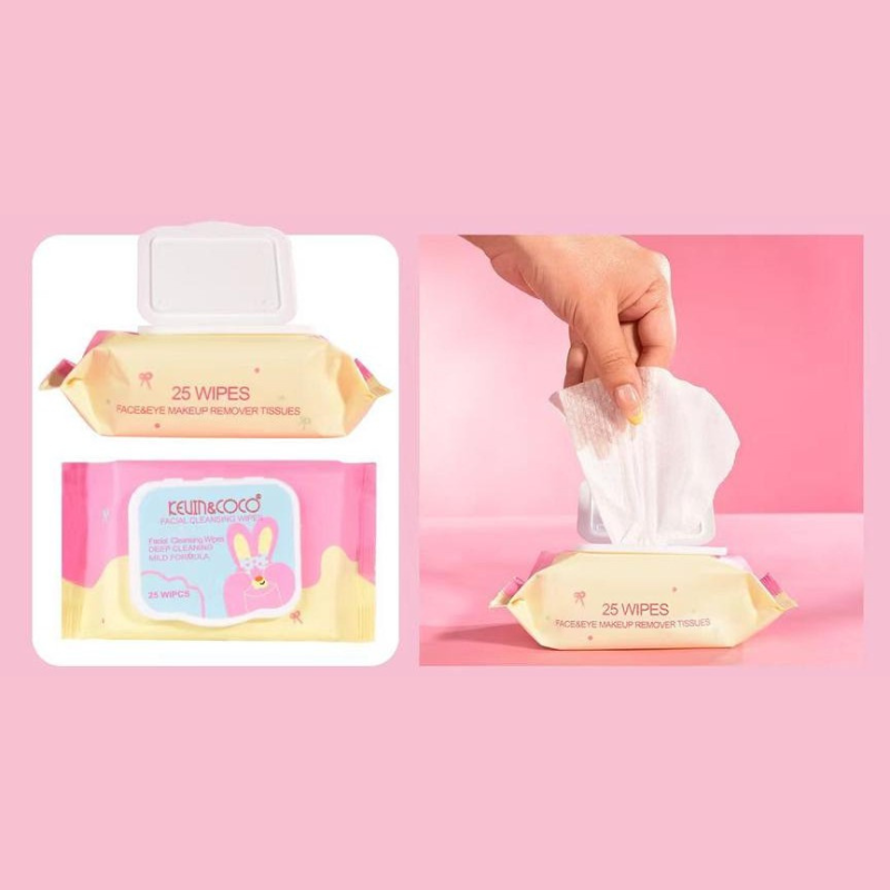 Salviette struccanti viso e occhi - formula delicate e pulizia profonda - 25 pezzi - Kevin&Coco
