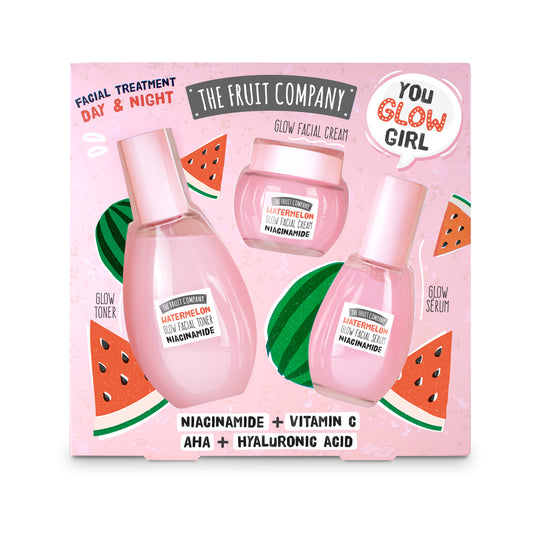 Set viso Glow Ritual all'anguria -The Fruit Company- Tonico 150ml + Siero 70ml + Crema 50ml